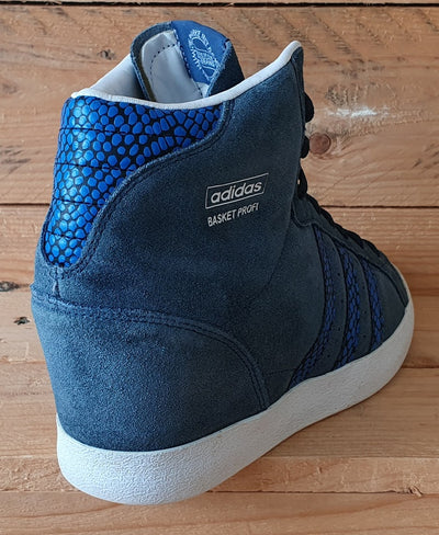 Adidas Basket Profi Up Wedge Suede Trainers UK8/US9.5/EU42 M20838 Navy Blue