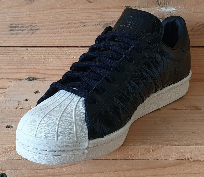 Adidas Superstar 80s Low Leather Trainers UK8/US9.5/EU42 BB2055 Core Black