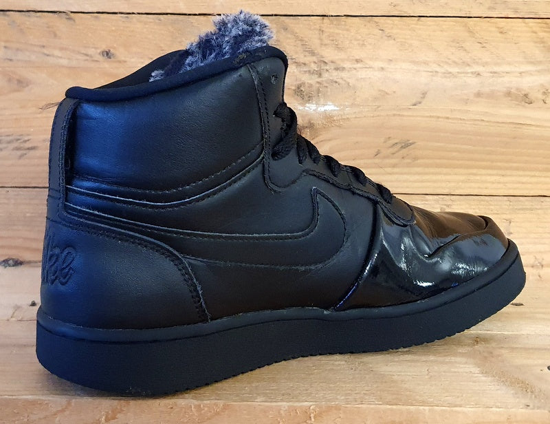 Nike Court Borough Mid Leather Trainers UK6/US8.5/EU40 AQ1769-001 Triple Black