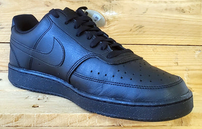 Nike Court Vision Low Leather Trainers UK10/US11/EU45 DH2987-002 Triple Black