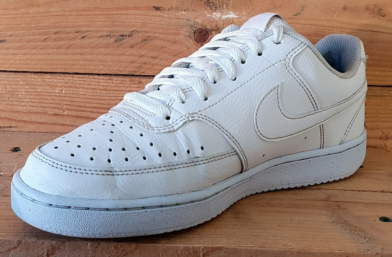 Nike Court Vision Low Leather Trainers UK7/US9.5/EU41 DH3158-100 Triple White