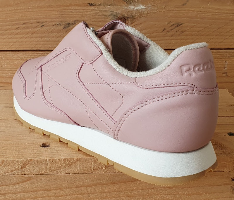 Reebok Classic Zip Low Leather Trainers UK7/US9.5/EU40.5 BS8065 Pink/White/Gum