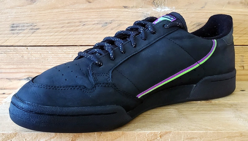 Adidas Continental 80 Low Suede Trainers UK9.5/US10/EU44 FU9392 Black/Purple