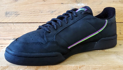 Adidas Continental 80 Low Suede Trainers UK9.5/US10/EU44 FU9392 Black/Purple