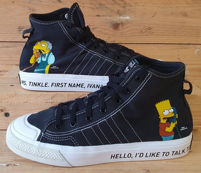 Adidas The Simpsons x Nizza Mid Canvas Trainers UK6/US6.5/EU39 GZ3538 Black