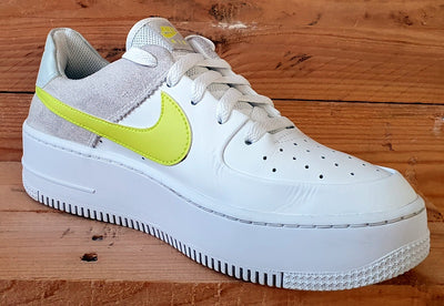 Nike Air Force 1 Sage Low Leather Trainers UK5.5/US8/EU39 CW2652-100 White/Lemon