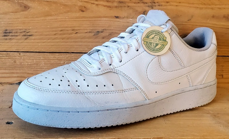 Nike Court Vision Low Leather Trainers UK8.5/US9.5/EU43 DH2987-100 Triple White