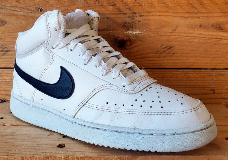 Nike Court Vision Mid Leather Trainers UK7.5/US8.5/EU42 DN3577-101 White/Black