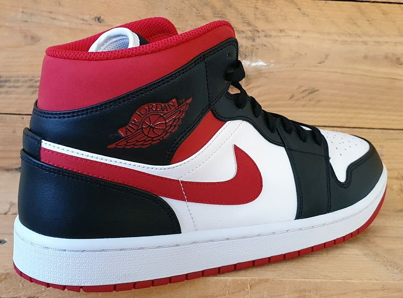 Nike Air Jordan 1 Mid Trainers UK10/US11/EU45 554724-122 Gym Red Black White