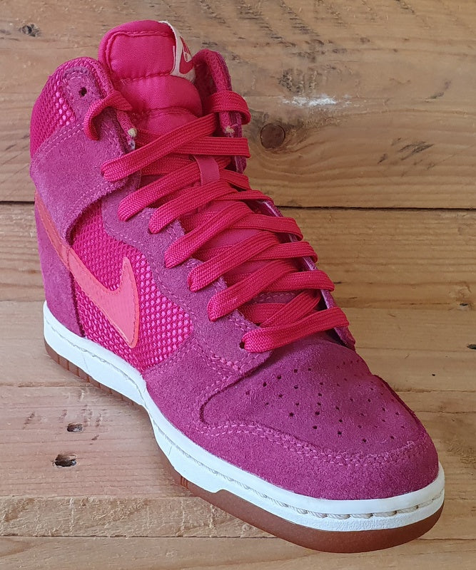 Nike Dunk Sky Hi Textile/Suede Trainers UK3/US5.5/EU36 579763-600 Pink