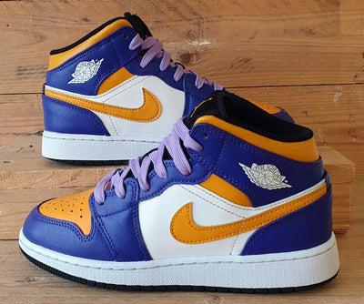 Nike Air Jordan 1 Mid Leather Trainers UK3.5/US4Y/EU36 DQ8423-517 Lakers Purple