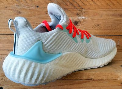 Adidas Alphaboost Low Primeknit Trainers UK8.5/US9/EU42.5 EG1441 White/Solor Red