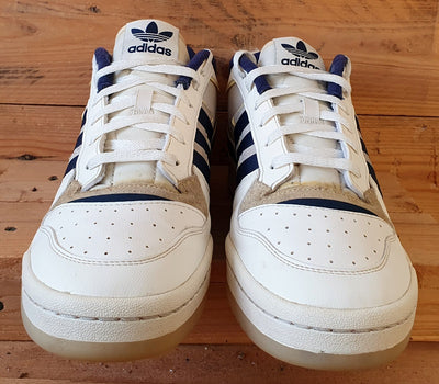 Adidas Forum Low Leather/Textile Trainers UK11/US11.5/EU46 GX4121 Off White/Navy