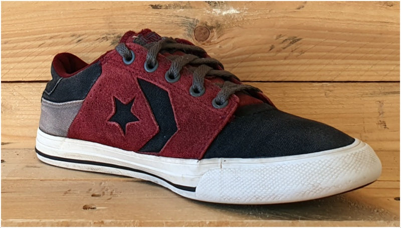 Converse All Star Low Canvas/Suede Trainers UK5/US5.5/E38 650108C Black/Burgundy