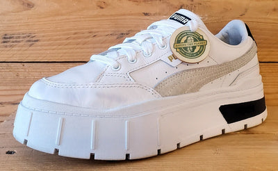 Puma Mayze Stack Low Leather Trainers UK4.5/US7/EU37.5 384363-01 White