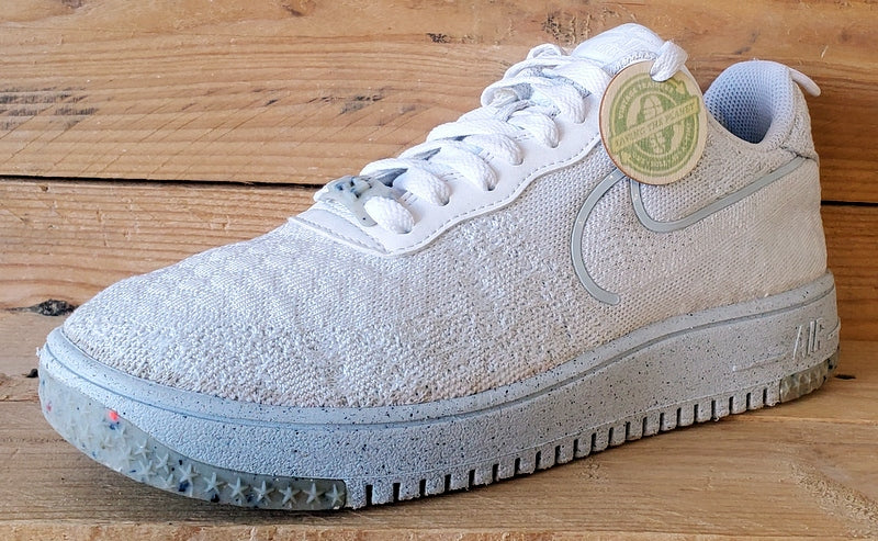 Nike Air Force 1 Crater Flyknit Trainers UK7/US8/EU41 DM0590-100 White/Platinum