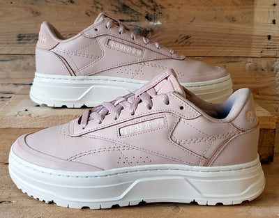 Reebok Club C Double Geo Low Leather Trainers UK6/US8.5/EU39 H69145 Pink/White