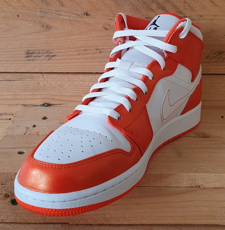 Nike Air Jordan 1 Mid Leather Trainers UK11/US12/EU46 DM3531-800 Metallic Orange