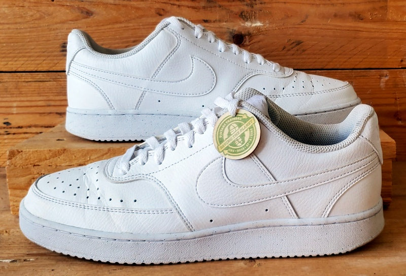 Nike Court Vision Low Leather Trainers UK9/US10/EU44 DH2987-100 Triple White