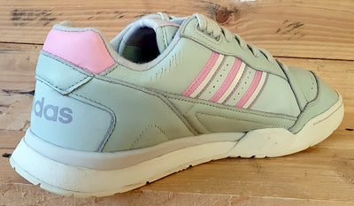 Adidas AR Low Leather Trainers UK8/US8.5/EU42 D98156 Linen Green/Pink/White