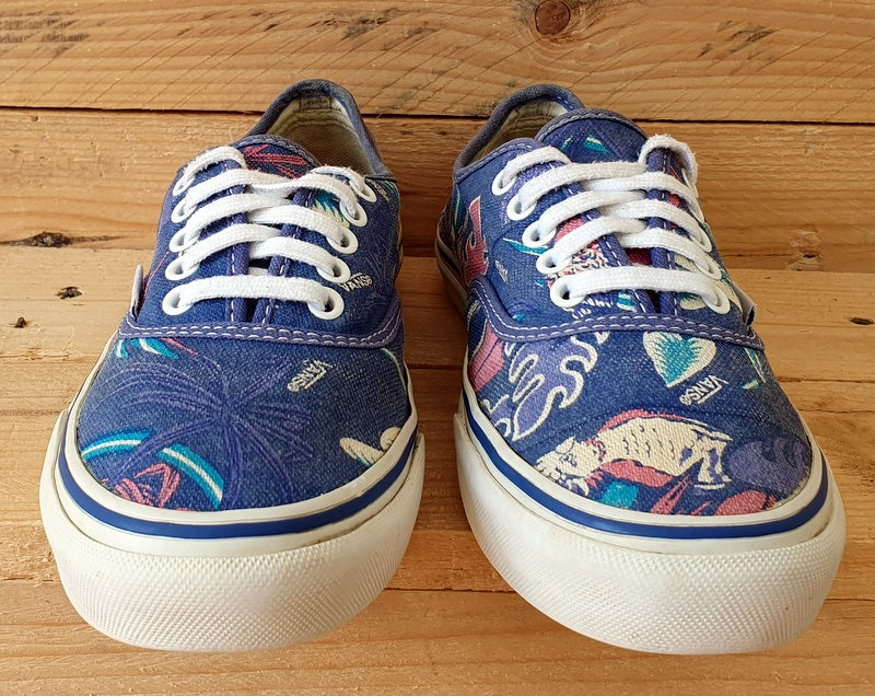 Vans Off The Wall Low Canvas Trainers UK3.5/US6/EU36 TB9O Blue/Floral