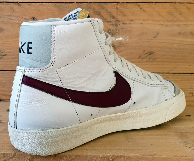 Nike Blazer 77 Mid Leather Trainers UK6/US7/EU40 BQ6806-120 White/Burgundy