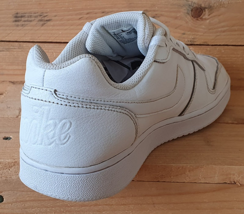 Nike Ebernon Low Leather Trainers UK8 US9 EU42.5 AQ1776 100 Triple White VintageTrainers