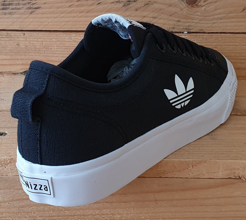 Adidas Nizza Trefoil Canvas Trainers UK8.5/US9/EU42.5 FW5185 Core Black/White