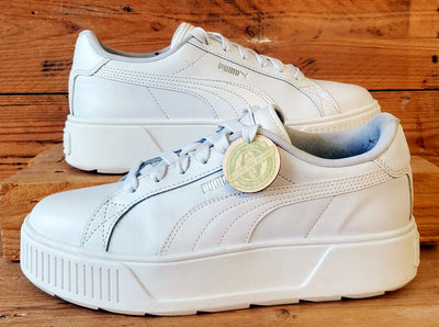 Puma Karmen Platform Low Leather Trainers UK6.5/US9/EU40 384615-01 Triple White