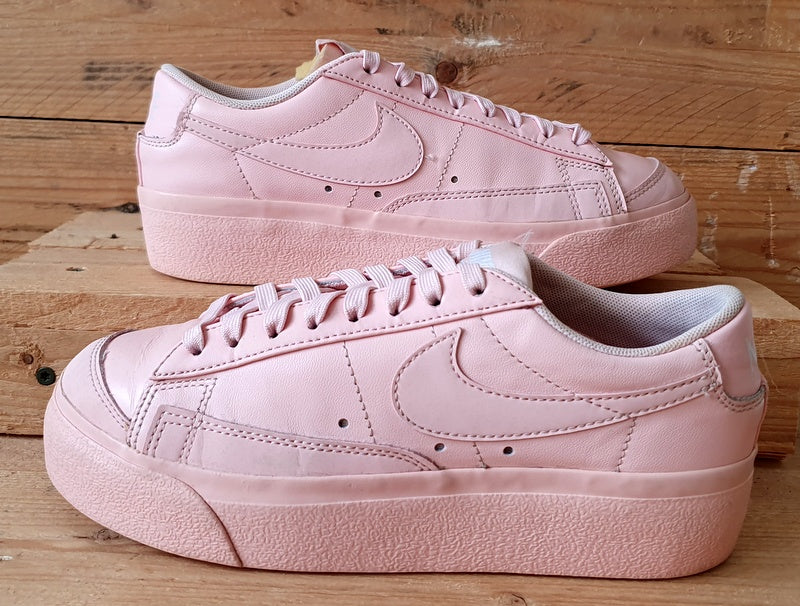 Nike Blazer Low Platform Leather Trainers DJ0292-600 Pink UK4/US6.5/EU37.5