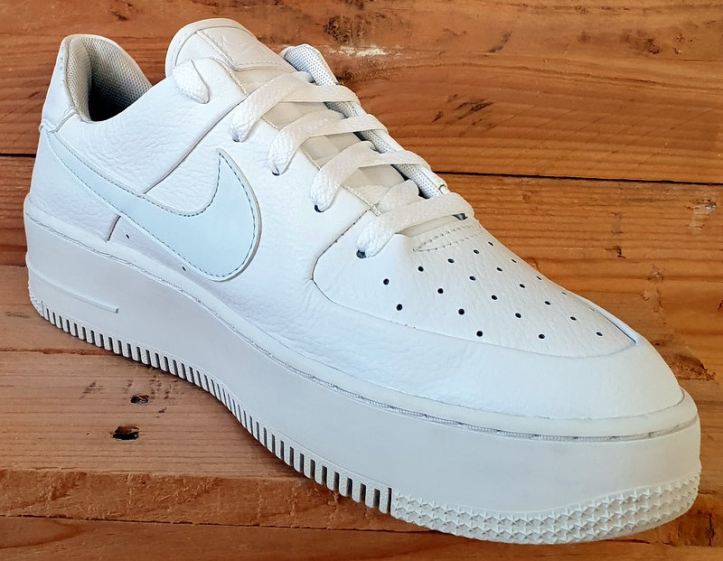 Nike Air Force 1 Sage Low Leather Trainers UK8.5 US11 EU43 AR5339 100 White Blue VintageTrainers