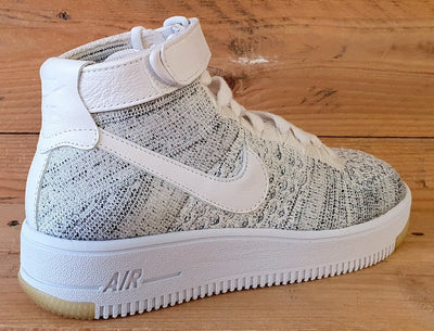 Nike Air Force 1 Mid Flyknit Trainers UK5/US7.5/EU38.5 818018-101 White