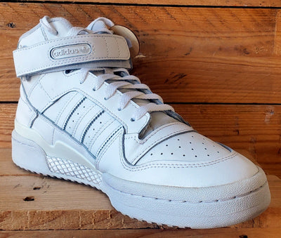 Adidas Forum Mid Leather Trainers UK9/US9.5/EU43 FY4975 Triple White
