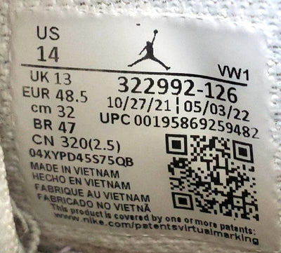 Nike Air Jordan 6 Rings Mid Leather Trainers UK13/US14/EU48.5 322992-123 White