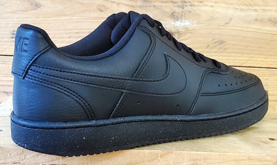 Nike Court Vision Low Leather Trainers UK10/US11/EU45 DH2987-002 Triple Black