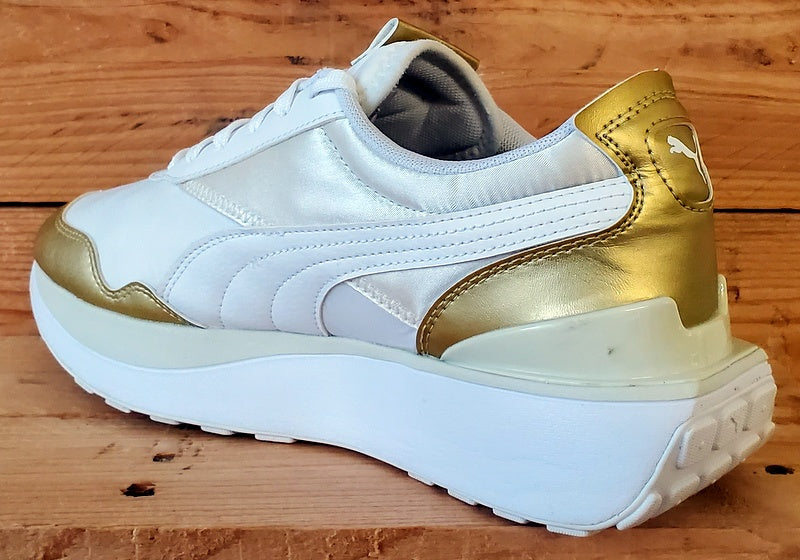 Puma Cruise Rider Low Textile Trainers UK6.5/US9/EU40 380500-01 White/Team Gold