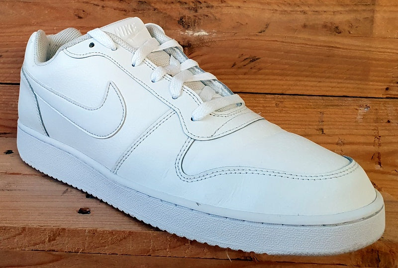 Nike Ebernon Low Leather Trainers UK10/US11/EU45 AQ1775-100 Triple White