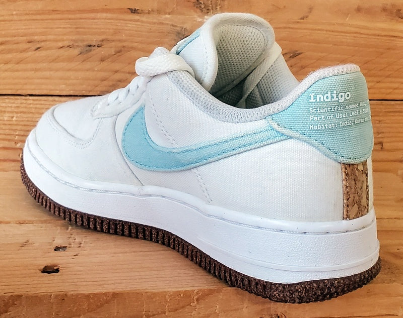 Nike Air Force 1 Indigo Low Canvas Trainers UK3/US5.5/EU36 CZ0269-100 White