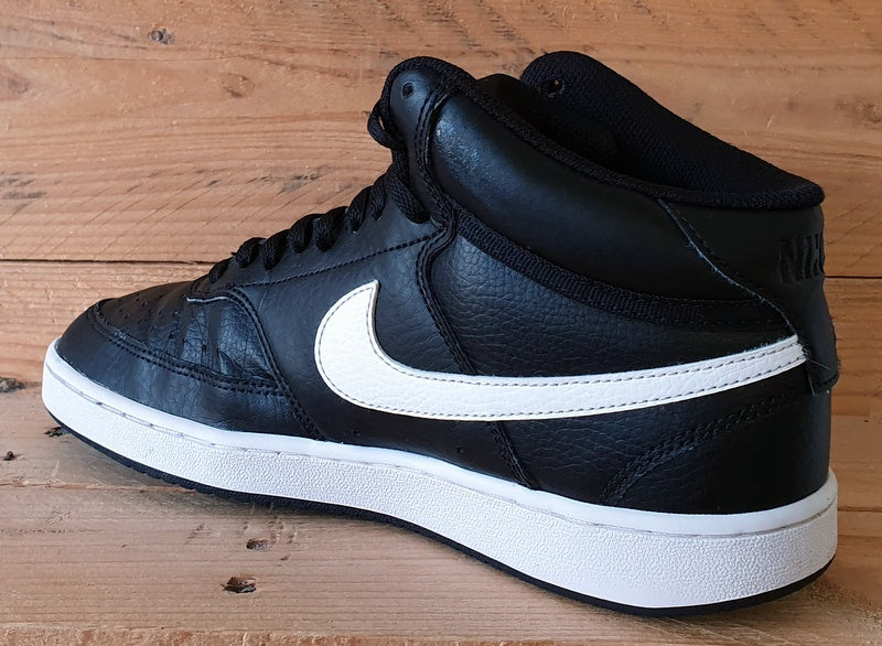 Nike Court Vision Mid Leather Trainers UK6/US8.5/EU40 CD5436-001 Black/White