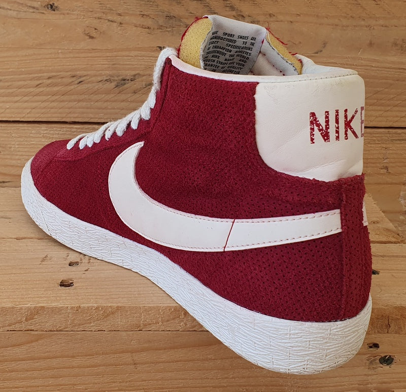 Nike Blazer Premium Mid Suede Trainers UK9/US10/EU44 538282-602 Noble Red