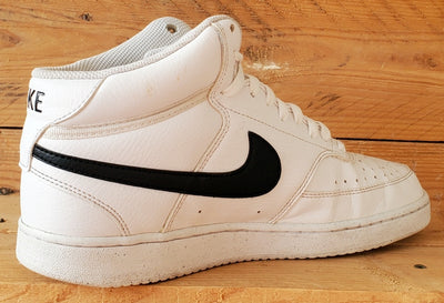 Nike Court Vision Mid Leather Trainers UK7/US8/EU41 DN3577-101 White/Black