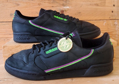 Adidas Continental 80 Low Suede Trainers UK9.5/US10/EU44 FU9392 Black/Purple