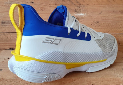 Under Armour TB Curry 7 Trainers UK9/US10/EU44 3023300-106 White/Blue/Yellow