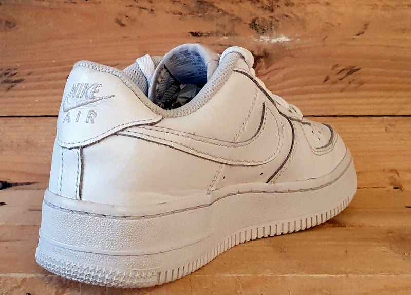Nike Air Force 1 Low Leather Trainers UK4/US4.5Y/E36.5 314192-117 Triple White