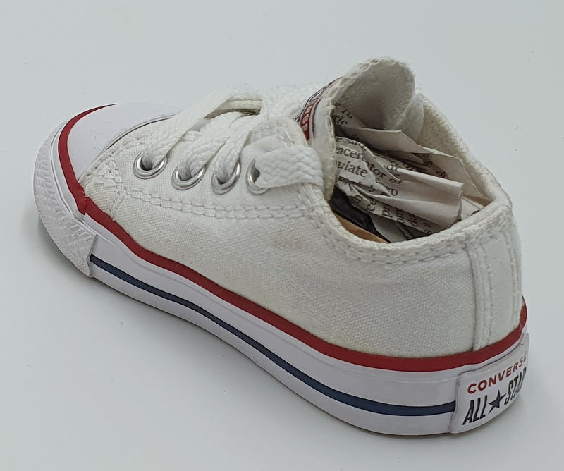 Converse All Star Chuck Taylor Low Kids Trainers 7J256C Ox White/Red UK4/US4/E20