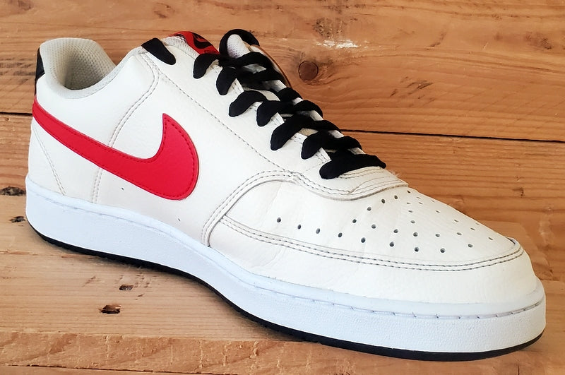 Nike Court Vision Low Leather Trainers UK10/US11/EU45 DH2987-102 Cream/Red