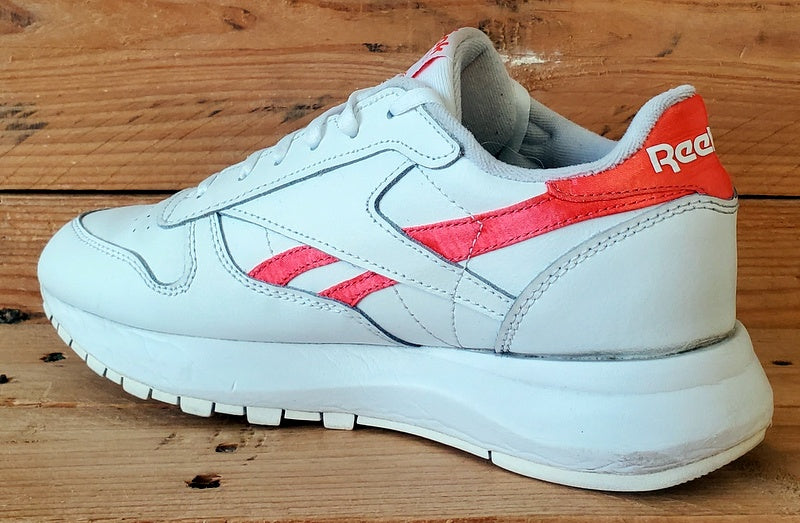 Reebok Classics Low Leather Trainers UK4.5/US7/EU37.5 GW3795 White/Orange Flare