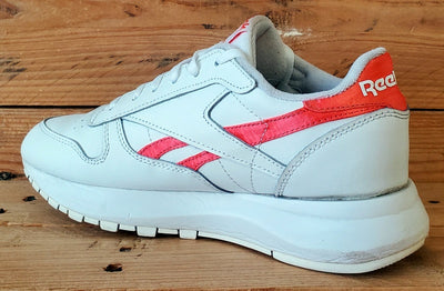 Reebok Classics Low Leather Trainers UK4.5/US7/EU37.5 GW3795 White/Orange Flare