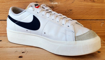 Nike Blazer Platform Low Leather Trainers UK7/US9.5/EU41 DJ0292-101 White/Black