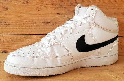 Nike Court Vision Mid Leather Trainers UK7/US8/EU41 DN3577-101 White/Black